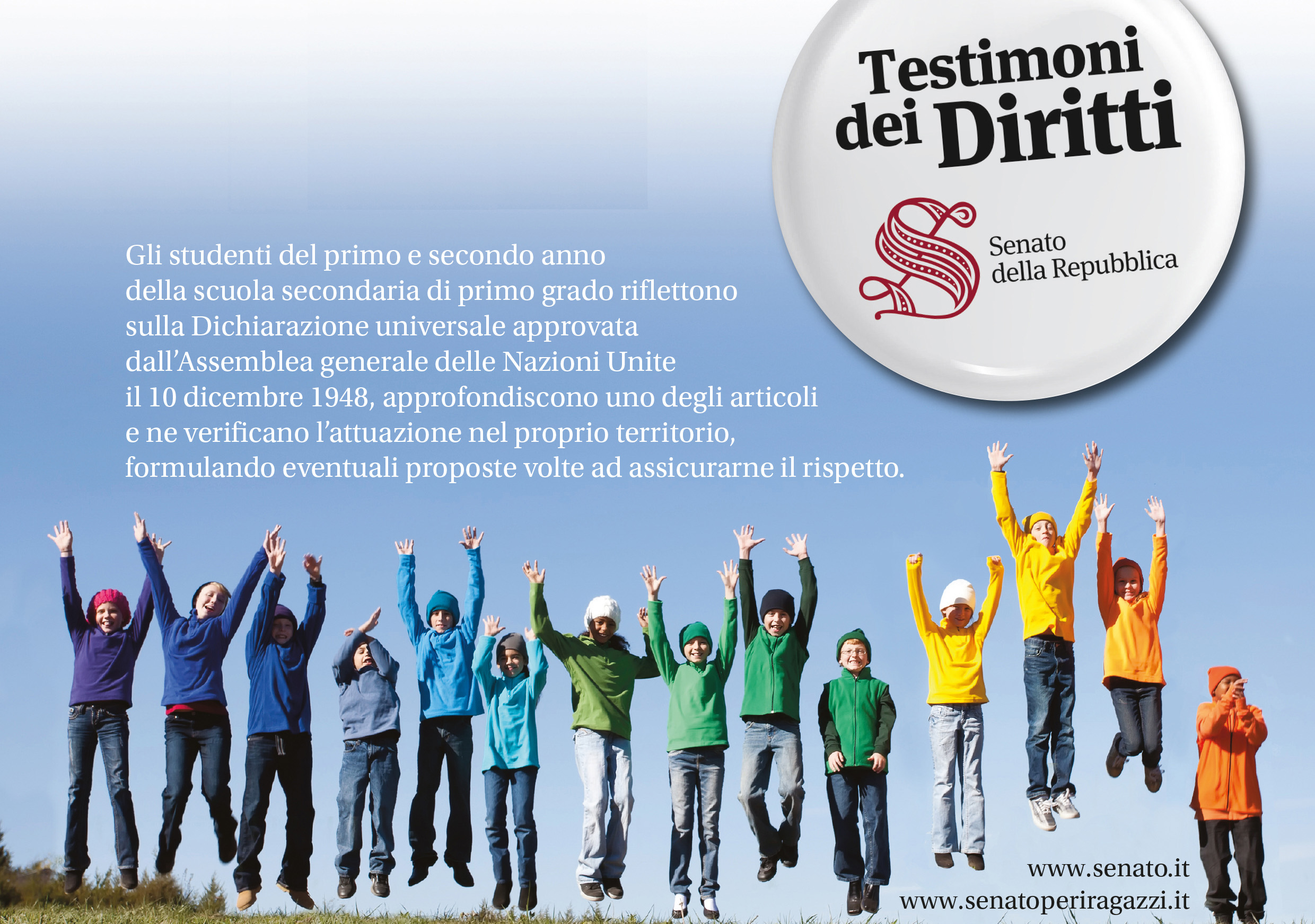 "Testimoni dei diritti", a.s. 2018-2019: ecco le scuole selezionate